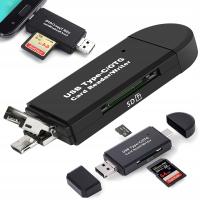 Устройство ЧТЕНИЯ КАРТ памяти SD, MicroSD TF, USB, USB-C MICRO-USB OTG