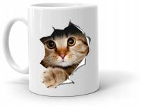 Чашка с кошкой кошка в отверстии для подарка