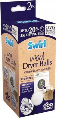 Swirl Wood Dryer Balls Kule Zmiękczające Do Suszarki Wełniane 2szt