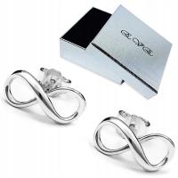 KOLCZYKI SREBRNE NIESKOŃCZONOŚĆ SZTYFTY SREBRO PRÓBY 925 POLSKI PRODUCENT