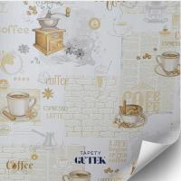 Tapeta kuchenna, beż, złoty, cappuccino, latte, espresso, coffee, 5754-02