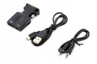 Adapter VGA do HDMI + minijack Aptel HD38 czarny