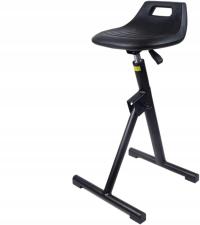 Generic Uniwersalny stołek przemysłowy stojący, siedzisko czarne P651