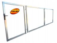 Brama dwuskrzydłowa 4x1,40 + Furtka ocynk+RAL sztachety metalowe drewniane