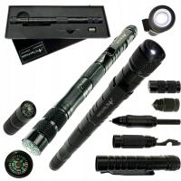 JB Tacticals Черная тактическая ручка с фонариком kubotan 10в1 набор компасов