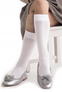 Носки до колена для девочек белые R. 116-128