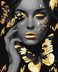 Obraz Malowanie po numerach 40x50 Złote motyle IDEYKA NA RAMIE