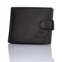 Portfel męski skórzany czarny ochrona RFID Zamykany Poziomy GRACIO