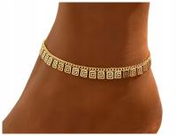 Bransoletka Na Nogę Kostkę Kolor Złota Elegancka Grecki Wzór Subtelna