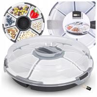 Półmisek na przekąski zestaw do serwowania talerz dzielony z pokrywką 33 cm