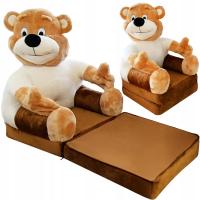 Rozkładane dziecięce krzesełko brązowe krzesło miś