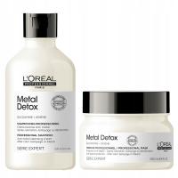 Loreal Pro zestaw do włosów koloryzowanych Metal Detox szampon maska