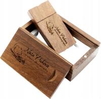 PENDRIVE Drewniany 16 Gb 2.0 + pudełko ŚLUB, KOMUNIA, CHRZEST
