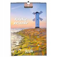Календарь 2024 настенный B3 33 x 48 см 13 доска польские пейзажи