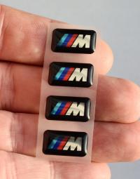 4 szt. Naklejka Emblemat Logo Felgi Gałka BMW M PAKIET M POWER 18x10 chrom