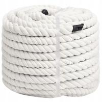 LINA BAWEŁNIANA kręcona sznur żeglarska MOCNA biała dekoracyjna 10mm 10m