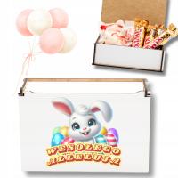 Prezent na Wielkanoc śliczne pudełko na słodycze miła ozdoba wielkanocna