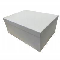 Pudełko ozdobne prezentowe na prezent BIAŁE BROKATOWE mieniące z połyskiem