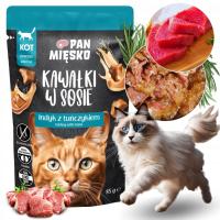 PAN MIĘSKO MOKRA KARMA DLA KOTA SASZETKA KAWAŁKI INDYKA Z TUŃCZYKIEM 85G