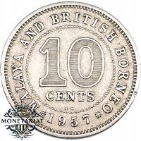10 CENTÓW 1957 KN - MALAJE I BRYTYJSKIE BORNEO