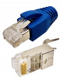 Wtyk RJ45 z osłonką kat.6A ekranowany AWG 24-22 na grube przewody 5 sztuk