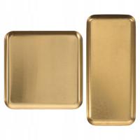 2SZT TALERZE OBIADOWE TACE BUFETOWE ZE STALI NIERDZEWNEJ PÓŁMISKI DO SERWOWANIA TACA NA ŻYWNOŚĆ