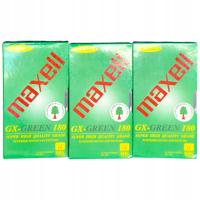 3x kasety Kaseta wideo VHS Maxell gx-green 180 minut 3 godziny