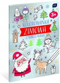 Kolorowanka zimowa Interdruk z naklejkami A4