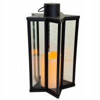 LATARNIA PLASTIKOWA NA BATERIE GWIAZDA ZE ŚWIECĄ LED LAMPKA OZDOBA STROIK