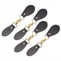 4 Sztuk Kawowe Skórzane Klipsy Do Swetrów Wytrzymałe Metalowe Klamry Płaszcza