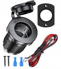 Gniazdo zapalniczki samochodowej Sparky hermetyczne 12V/24V z kablami