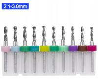10 szt. mini wiertła pcb 2,1 - 3,0 mm zestaw mikro wierteł węglik cnc