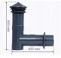 Вентиляционный камин fi 110 с тройником (графит)