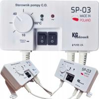 STEROWNIK POMPY OBIEGOWEJ Z CZUJNIKIEM REGULATOR BIAŁY KG ELEKTRONIK SP-03