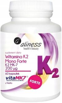 Витамин К2 МК-7 моно Форте 200 мкг С натто Aliness регенерация костей кровь
