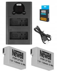 ŁADOWARKA LCD DUAL +2 AKUMULATORY DO CANON LP-E8