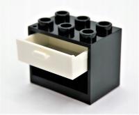 LEGO szafka z szufladą 2x3x2 czarn 4532 4536 ZS232