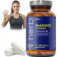 HERB MAGNEZ 4 FORMY + WIT B6 100vcaps 1161mg CYTRYNIAN TAURYNAIN GLICYNIAN