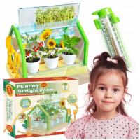 ZESTAW EDUKACYJNY SZKLARNIA MINI OGRÓD PRAWDZIWY ROŚNIE KWIATY EKSPERYMENT