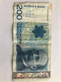 Norwegia - banknot 200 koron seria C