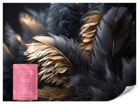 Фото обои для спальни гостиной черные перья гламурный стиль абстракция 368X254