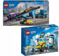 2w1 LEGO City 60408 Ciężarówka Laweta Miasto + 60362 Myjnia Samochodowa