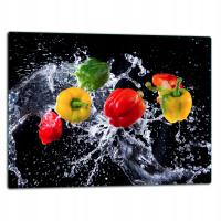 SZKLANA PŁYTA DESKA DO KROJENIA 52x40 PAPRYKA SZKŁO HARTOWANE 7w1