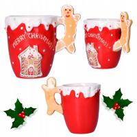 KUBEK ŚWIĄTECZNY PIERNIK CIASTEK CERAMICZNY PREZENT NA ŚWIĘTA DEKORACJA