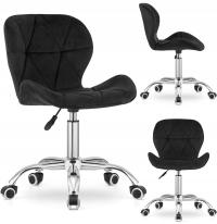 Офисное кресло вращающееся Черное велюровое обитое кресло на колесах общежития