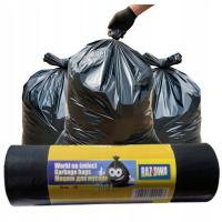 Worki na śmieci 240L 10 szt w rolce bardzo duże czarne MOCNE