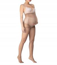 Rajstopy ciążowe na brzuch , elastan, Jasny beż , Lida , 20den
