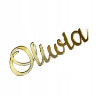 Имя любое слово надпись именной декор имя плексиглас золотое зеркало 10см