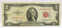 2 DOLARY DOLLARS USA 1953 A RED SEAL