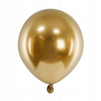 Воздушные шары хромированные золотые маленькие для гирлянд 12 см 5 дюймов 50 шт глянцевые